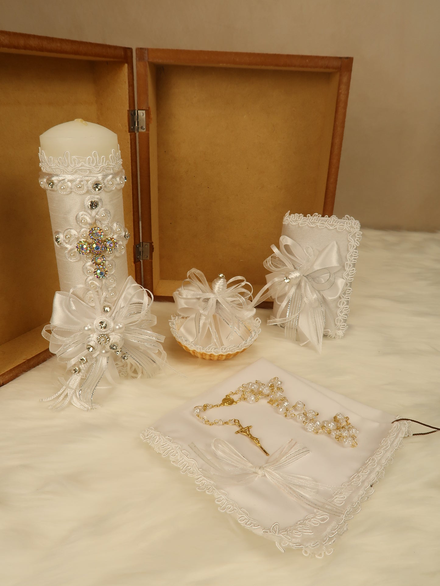 Baptism 6 Piece Wooden Box Set