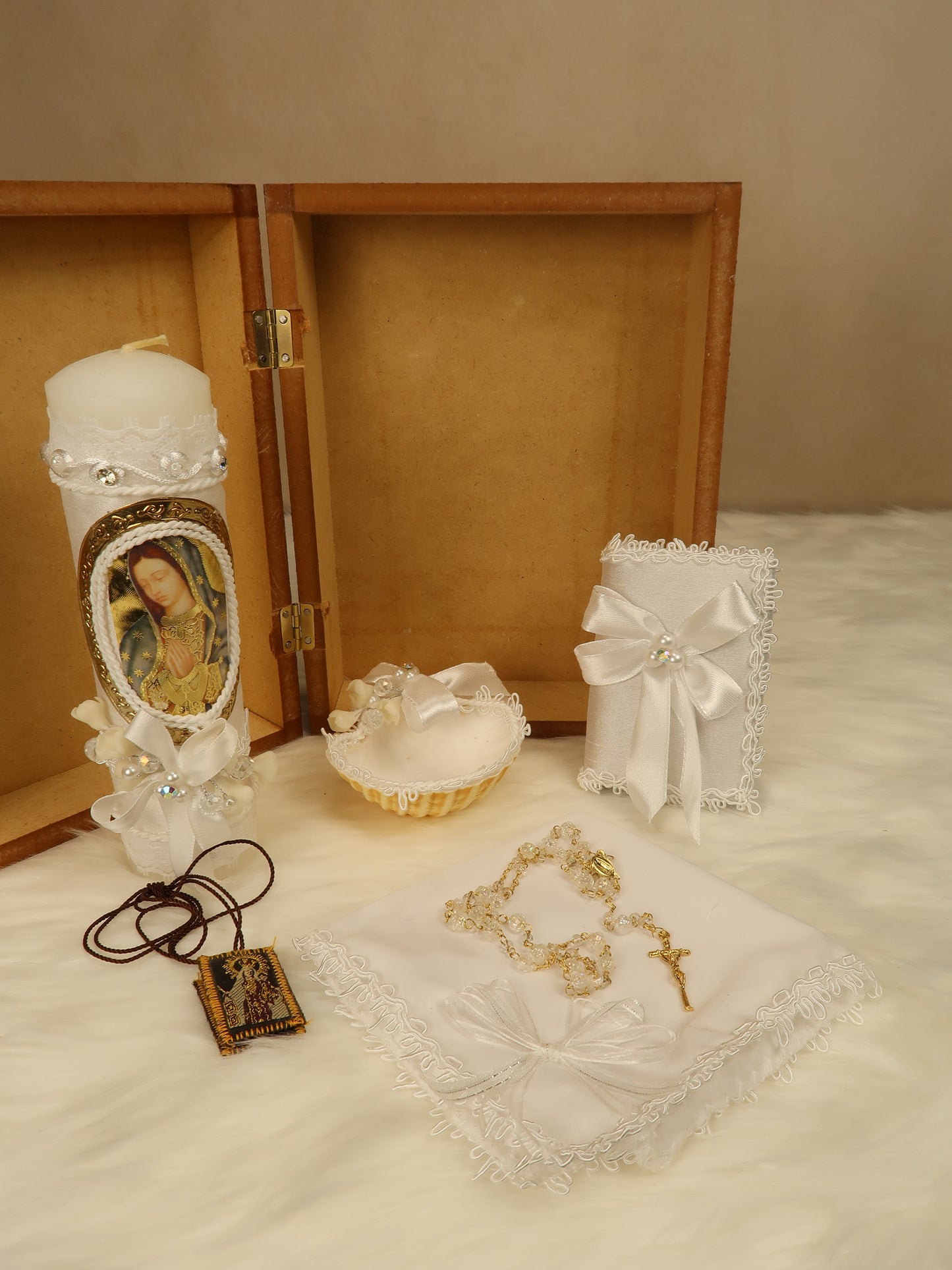 Baptism 6 Piece Wooden Box Set