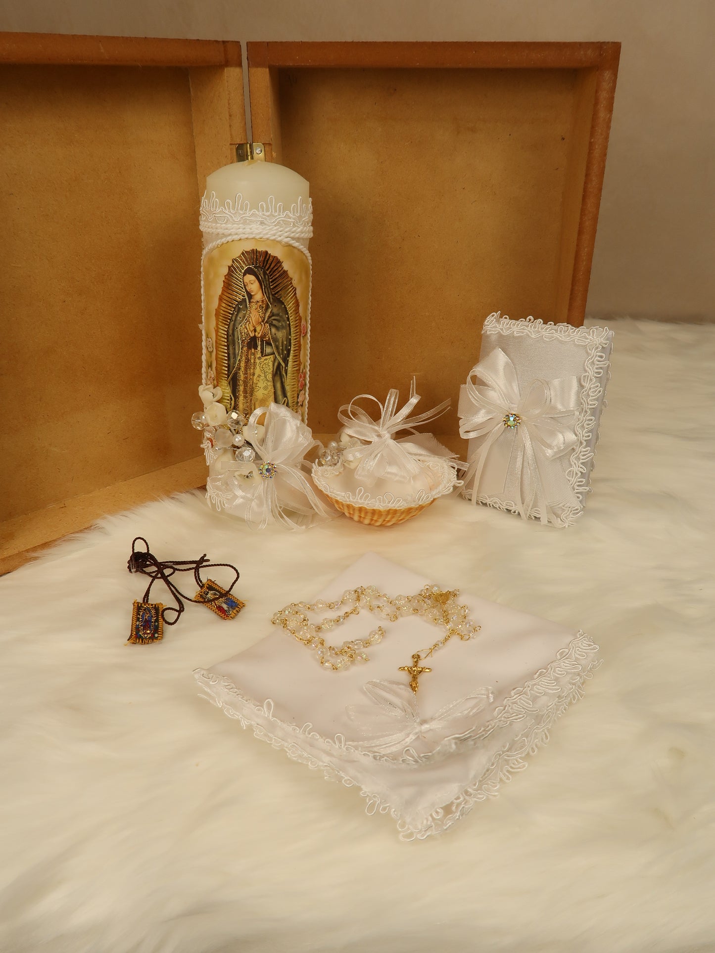 Baptism 6 Piece Wooden Box Set