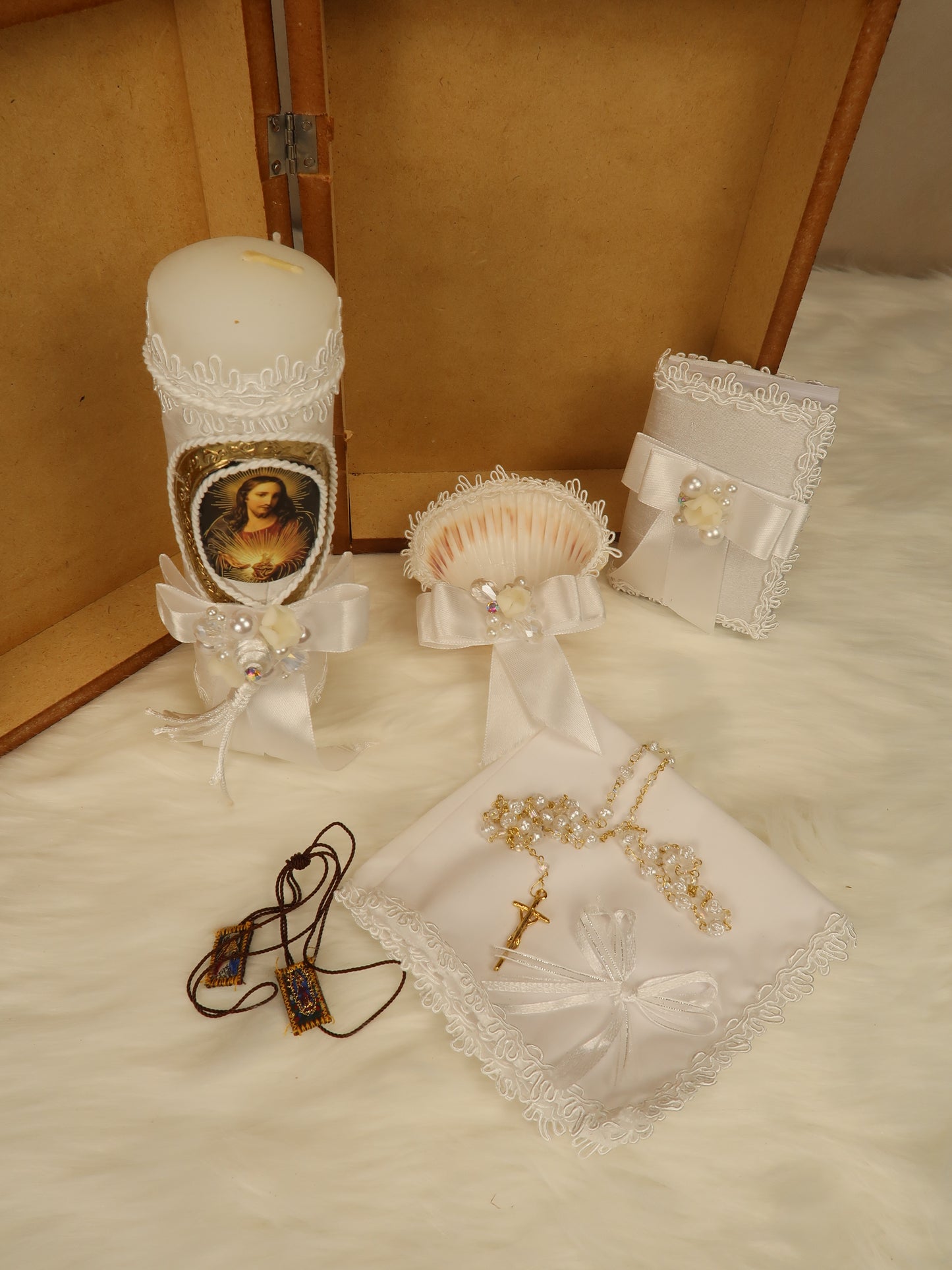 Baptism 6 Piece Wooden Box Set